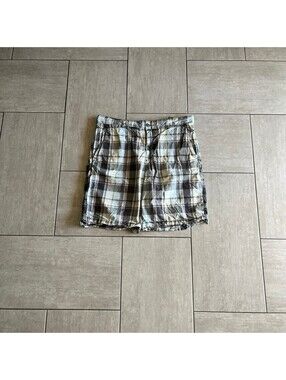 Saltaire Men's Casual Plaid Cotton Cargo Shorts Size Thirty-Eight